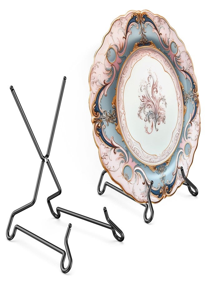 TRLife TR-LIFE Plate Stands for Display, 6.5 inch, 2 Pack, Metal Picture Holder Easel Stand for 6-12 in Plates, Frames and Books, up to 1.5 in Thick - Image 1